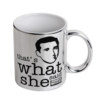 The office Michael That's what she said, Κούπα κεραμική, ασημένια καθρέπτης, 330ml