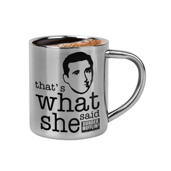 The office Michael That's what she said, Κουπάκι μεταλλικό διπλού τοιχώματος για espresso (220ml)