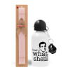 Easter Set, metallic aluminum bottle (500ml) & aromatic flat Easter candle (30cm) (PINK)