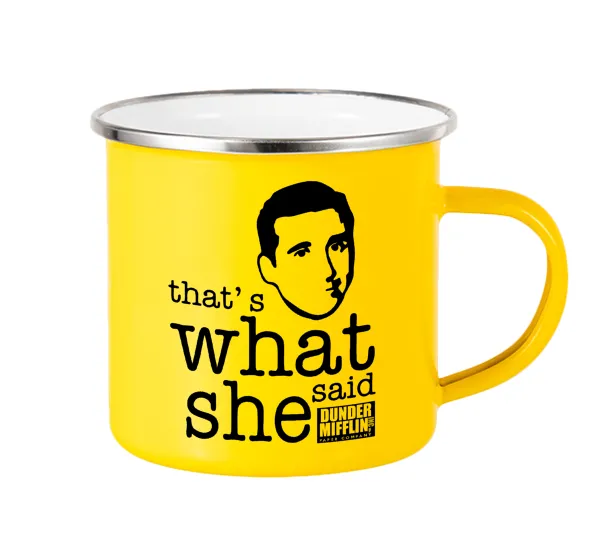 The office Michael That's what she said — Yellow Enamel Metallic Cup 360ml