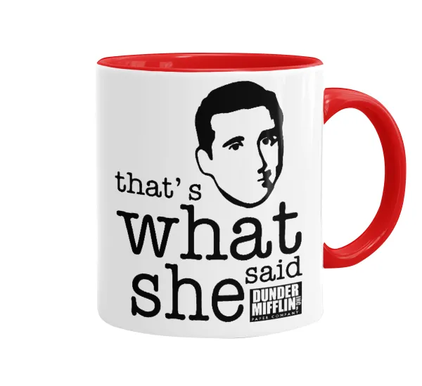 The office Michael That's what she said — Κούπα χρωματιστή κόκκινη, κεραμική, 330ml