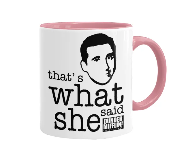 The office Michael That's what she said — Mug colored pink, ceramic, 330ml