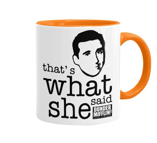 The office Michael That's what she said — Mug colored orange, ceramic, 330ml