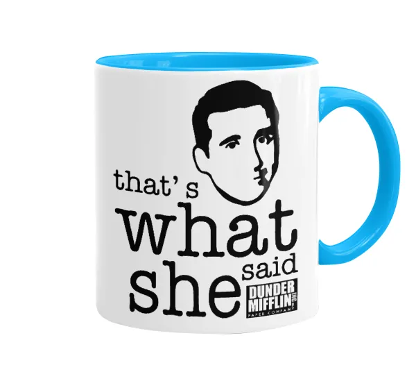 The office Michael That's what she said — Κούπα χρωματιστή γαλάζια, κεραμική, 330ml