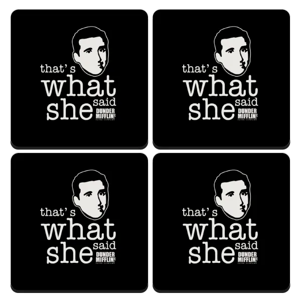 The office Michael That's what she said — Σουβέρ ξύλινα τετράγωνα (9cm)