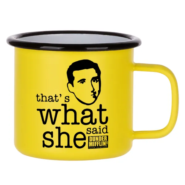 The office Michael That's what she said — Κούπα Μεταλλική εμαγιέ ΜΑΤ Κίτρινη 360ml