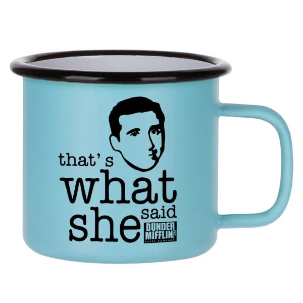 The office Michael That's what she said — Κούπα Μεταλλική εμαγιέ ΜΑΤ σιέλ 360ml