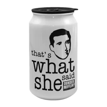 The office Michael That's what she said, Κούπα ταξιδιού μεταλλική με καπάκι (tin-can) 500ml