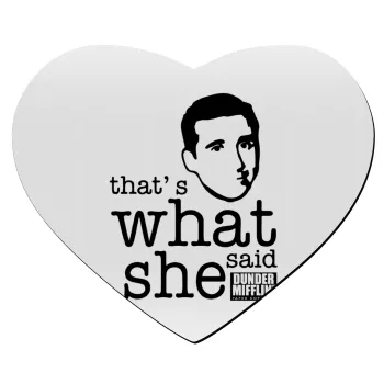 The office Michael That's what she said, Mousepad καρδιά 23x20cm