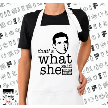 The office Michael That's what she said, Ποδιά μακριά Σεφ ολόσωμη με τσέπες white (ΕΝΗΛΙΚΩΝ)