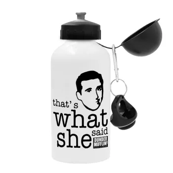 The office Michael That's what she said, Metal water bottle, White, aluminum 500ml