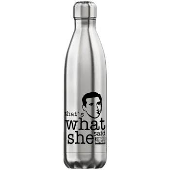 The office Michael That's what she said, Μεταλλικό παγούρι θερμός Inox (Stainless steel), διπλού τοιχώματος, 750ml