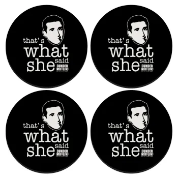 The office Michael That's what she said, SET of 4 round wooden coasters (9cm)