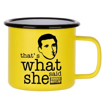 The office Michael That's what she said, Metallic enamel MATT Yellow cup 360ml