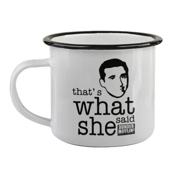 The office Michael That's what she said, Κούπα εμαγιέ με μαύρο χείλος 360ml