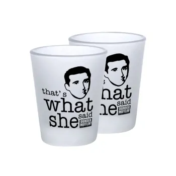 The office Michael That's what she said, Σφηνοπότηρα γυάλινα 45ml του πάγου (2 τεμάχια)