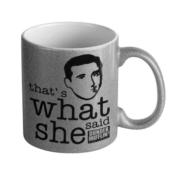 The office Michael That's what she said, Κούπα Ασημένια Glitter που γυαλίζει, κεραμική, 330ml