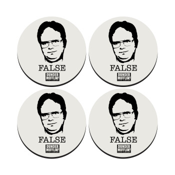 The office Dwight, SET of 4 round wooden coasters (9cm)