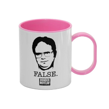 The office Dwight, Κούπα (πλαστική) (BPA-FREE) Polymer Ροζ για παιδιά, 330ml