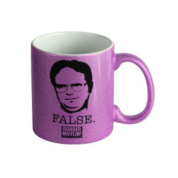 The office Dwight, Κούπα Μωβ Glitter που γυαλίζει, κεραμική, 330ml