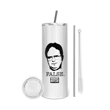 The office Dwight, Eco friendly stainless steel tumbler 600ml, with metal straw & cleaning brush