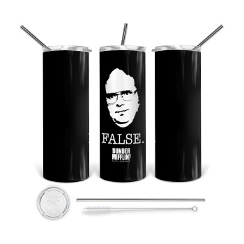 The office Dwight, Tumbler stainless steel 600ml, with metal straw & cleaning brush