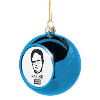 The office Dwight, Χριστουγεννιάτικη μπάλα δένδρου Μπλε 8cm