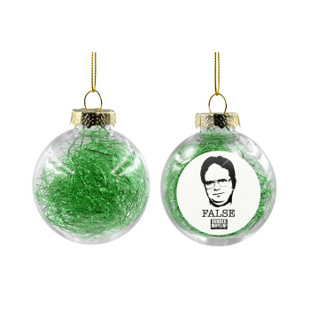 The office Dwight, Χριστουγεννιάτικη μπάλα δένδρου διάφανη με πράσινο γέμισμα 8cm