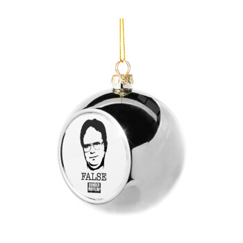 The office Dwight, Χριστουγεννιάτικη μπάλα δένδρου Ασημένια 8cm
