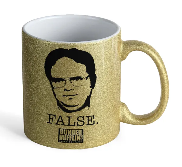 The office Dwight — Κούπα Χρυσή Glitter που γυαλίζει, κεραμική, 330ml