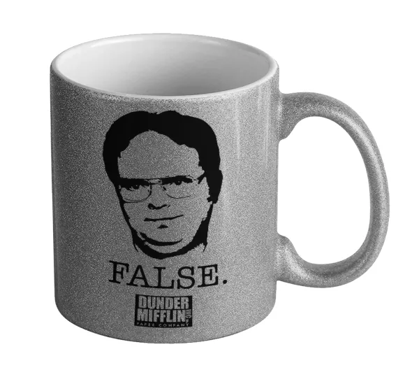 The office Dwight — Silver glitter mug that sparkles, ceramic, 330ml