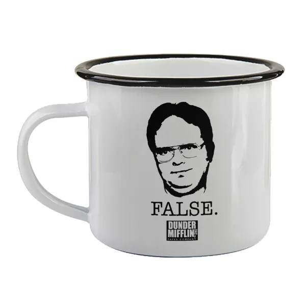 The office Dwight — Enamel mug with black rim, 360ml