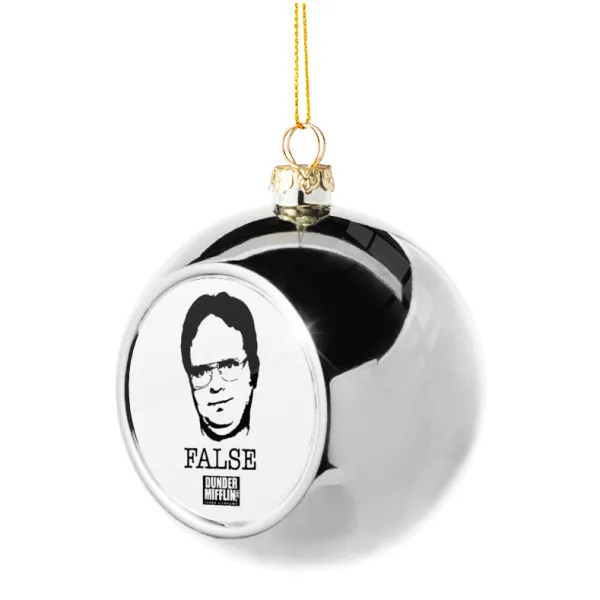 The office Dwight — Στολίδι Χριστουγεννιάτικη μπάλα δένδρου Ασημένια 8cm