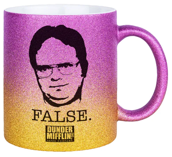 The office Dwight — Gold/pink glitter mug, ceramic, 330ml