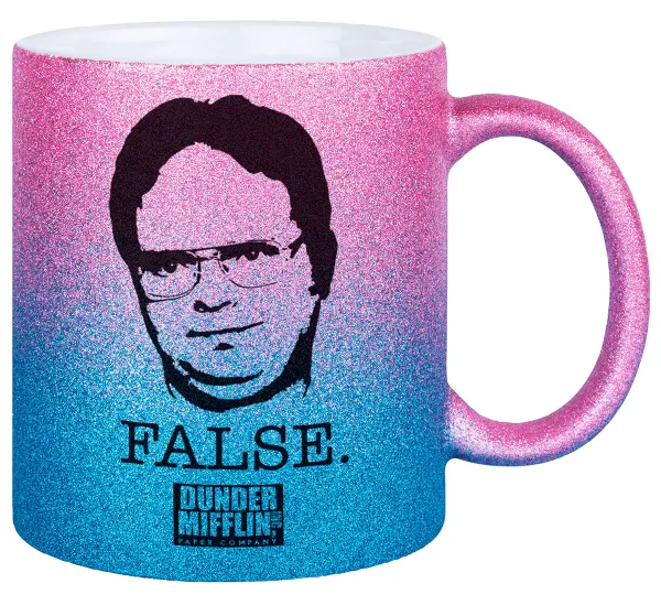 The office Dwight — Gold/blue glitter mug, ceramic, 330ml