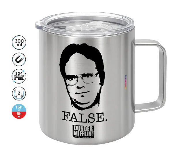 The office Dwight — Double-walled stainless steel mug 300ml with temperature-retaining lid