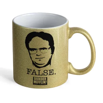 The office Dwight, Κούπα Χρυσή Glitter που γυαλίζει, κεραμική, 330ml