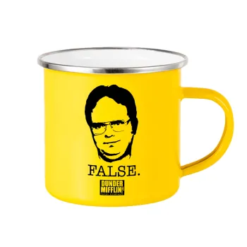 The office Dwight, Κούπα Μεταλλική εμαγιέ Κίτρινη 360ml