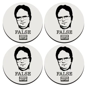 The office Dwight, ΣΕΤ 4 Σουβέρ ξύλινα στρογγυλά (9cm)