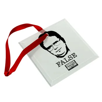 The office Dwight, Christmas ornament, glass square ornament 9x9cm
