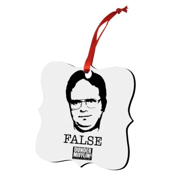 The office Dwight, Christmas ornament polygon wooden 7.5cm