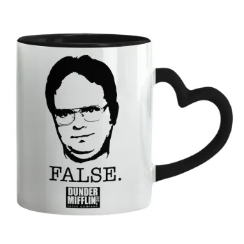 The office Dwight, Κούπα καρδιά χερούλι μαύρη, κεραμική, 330ml