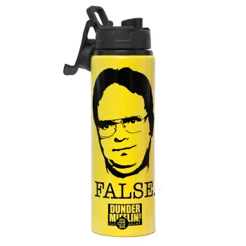 The office Dwight, Μεταλλικό παγούρι νερού με καπάκι ασφαλείας, αλουμινίου 850ml