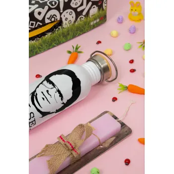 The office Dwight, Πασχαλινή Λαμπάδα με παγούρι μεταλλικό (620ml, stainless steel) & κερί αρωματικό πλακέ (30cm) (ΡΟΖ)