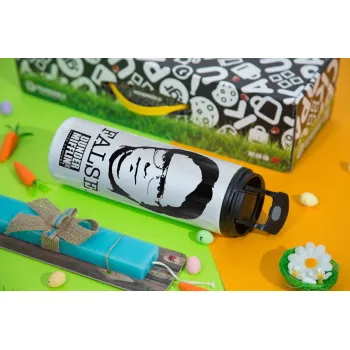 The office Dwight, Πασχαλινή Λαμπάδα με Travel Tumbler θερμό με διπλό καπάκι (600ml, BPA free) & κερί αρωματικό πλακέ (30cm) (ΤΙΡΚΟΥΑΖ)