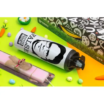 The office Dwight, Easter candle,Travel Tumbler 2 Lids, with metal straw & cleaning brush & aromatic flat candle (30cm) (PINK)