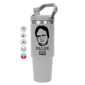 The office Dwight, ΓΚΡΙ χρώματος Θερμός Ανοξείδωτο 890ml (30oz) με χερούλι