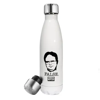 The office Dwight, Metal mug thermos White (Stainless steel), double wall, 500ml