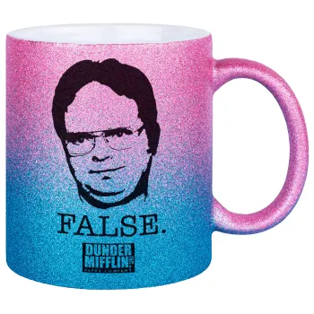 The office Dwight, Κούπα Χρυσή/Μπλε Glitter, κεραμική, 330ml