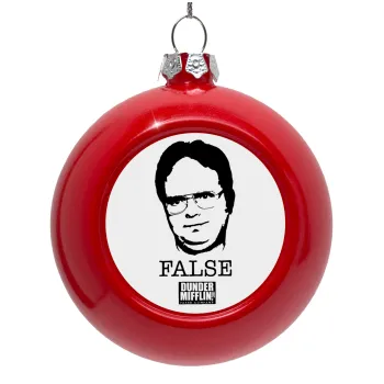 The office Dwight, Red Christmas tree ornament bauble 8cm